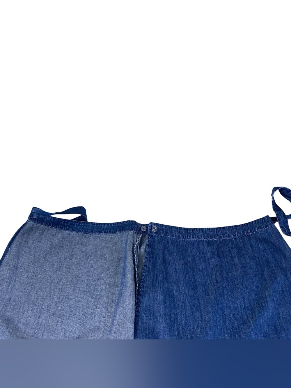 Gap Blue Denim Jean Wrap Mini Skirt Size Small Blue A-Line Lightweight - Picture 6 of 9